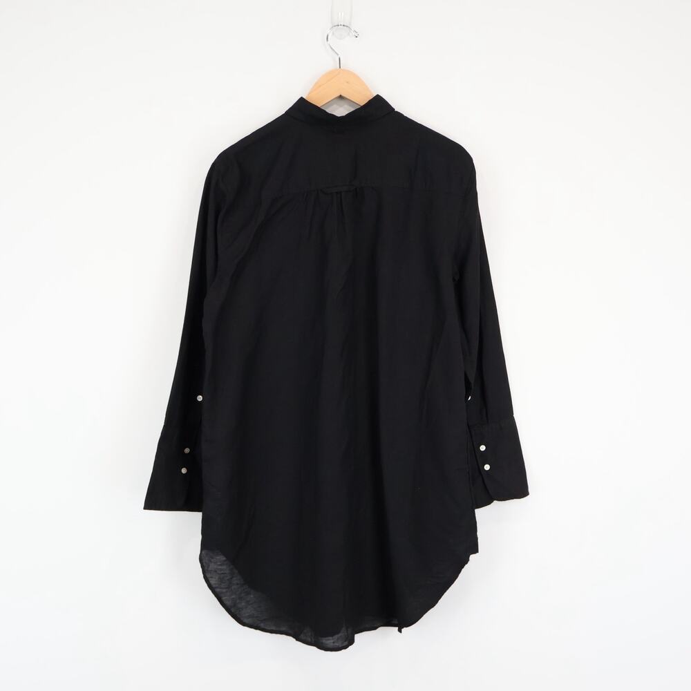 J.Crew Relaxed Fit Beach Shirt Linen Cotton Blend Black Size Medium NWT - Picture 7 of 8